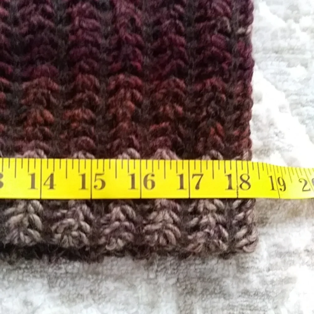 Raffaello Bettini Crochet Wool Blend Infinity Tube Scarf Tan Brown